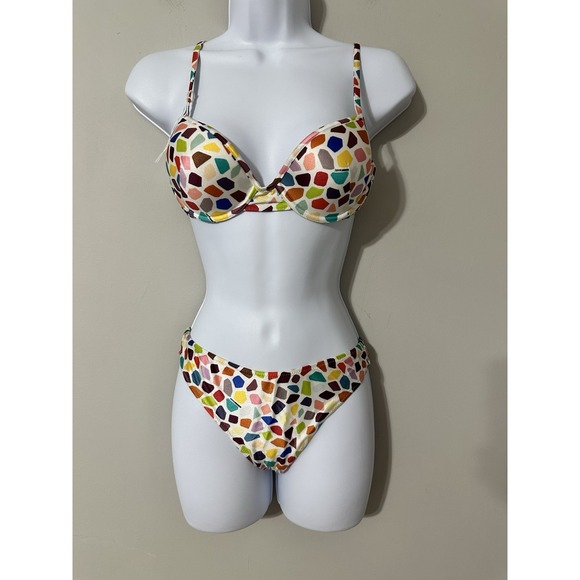 Missoni Mare IT 40 US 4 Mosaic Pattern Underwire Padded Bikini Set Made In Italy
